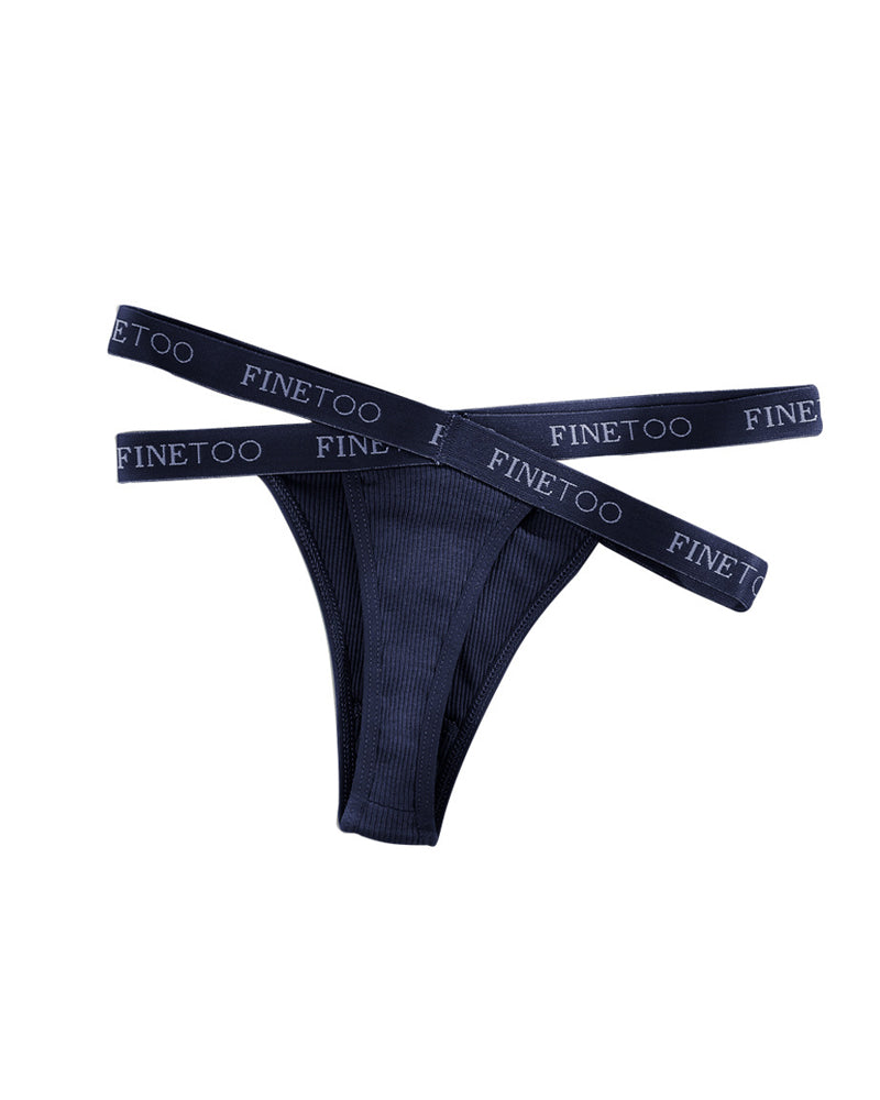 Women's Cotton High Waist Sexy Letter Printed Cross Sports Belt Thong