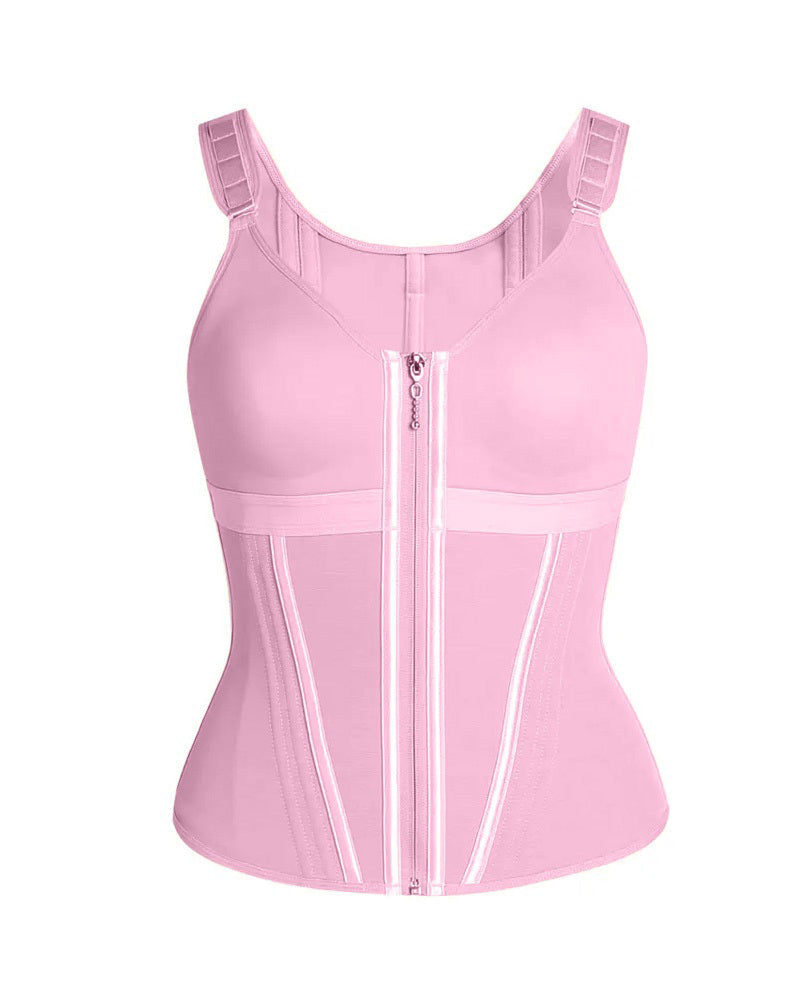 Women's Waist and Abdomen Shaping Tights Ultimate Latex Corset Vest With Bra