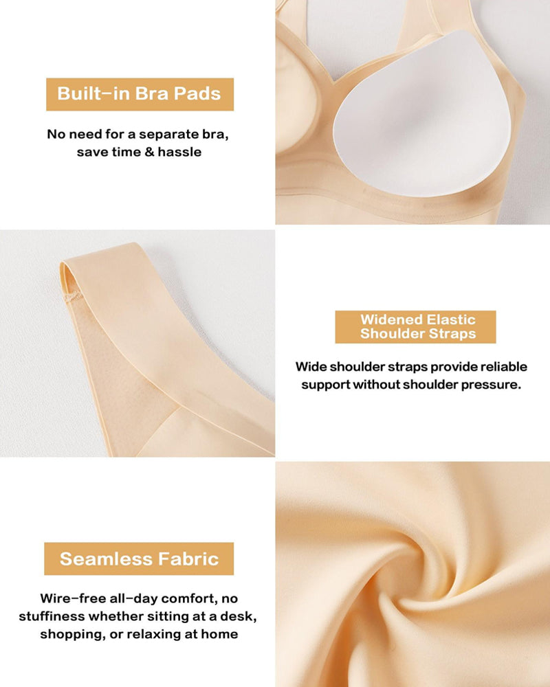 Women's U-Shaped Molded Cup Seamless Tummy Control Vest