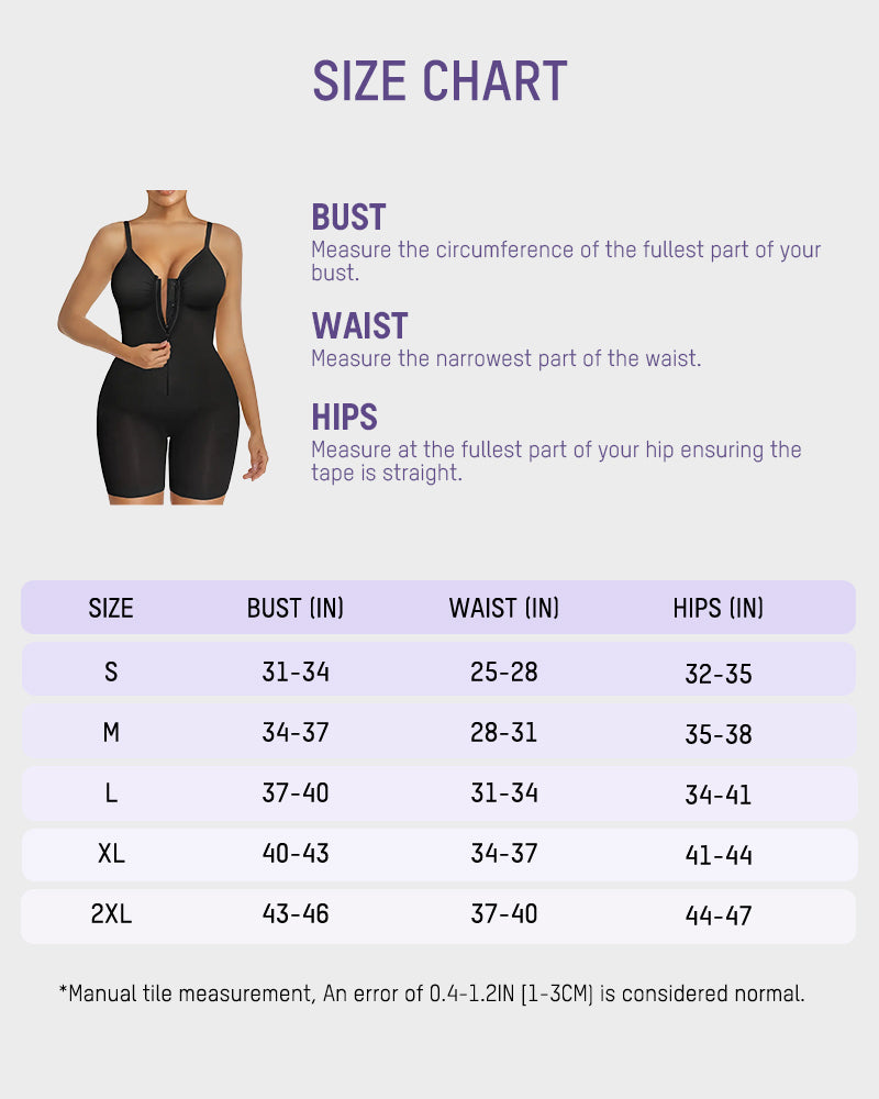 Tummy Control Zipper Bodysuit Shapewear