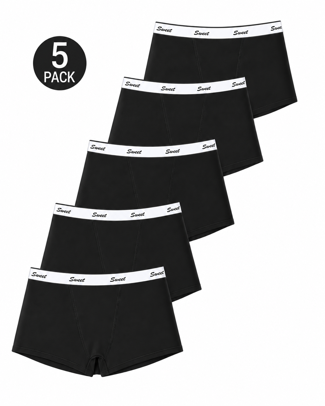 5-Pack Cotton Seamless Colorblock Letter Waistband Boxer Briefs