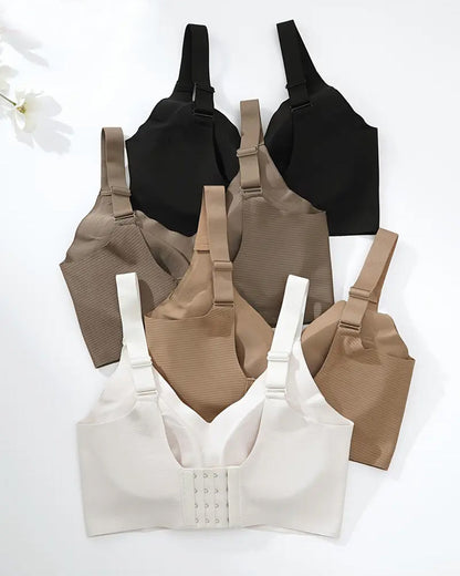 Women's Solid Color Four Rows Adjustable Wireless Bras