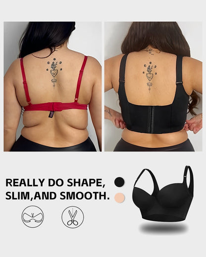 [2-Pack] Extra Firm High Compression Full Cup Push Up Bra - Tan