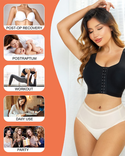 Shapewear Post-Operative Underwear Bra Straps Adjustable Zipper Design Shapewear Post-Operative Underwear