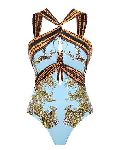 Marine Life Print Swimsuit Set