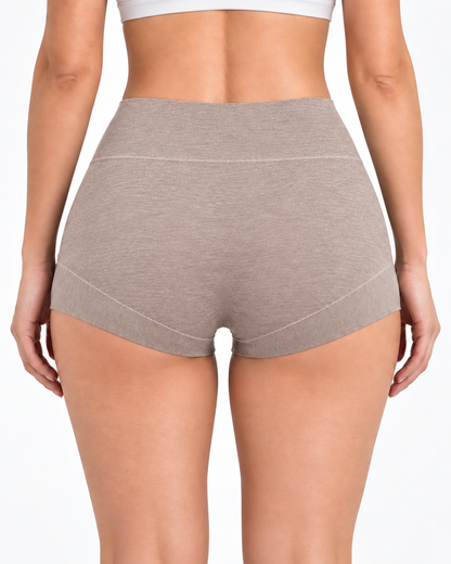 3-Pack Pure Cotton High Waist Tummy Control Antibacterial Elastic Boxer Briefs