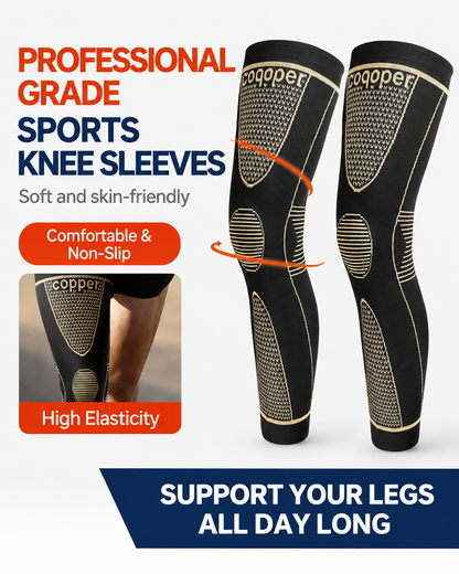 Anti-Slip Knee Pads Copper Fiber Compression Sports Leg Warmers