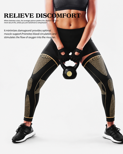 Anti-Slip Knee Pads Copper Fiber Compression Sports Leg Warmers
