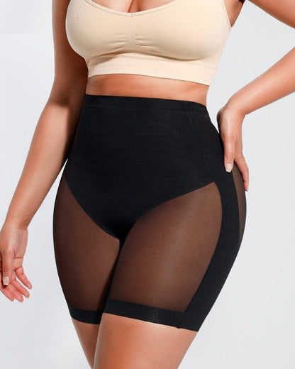 Women's Tummy Slimming Legs Back Low Waist Close-Fitting Mesh Body Shaping Buttocks Shorts