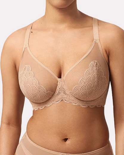 Women's Mermaid Scale Lace Unlined Bra