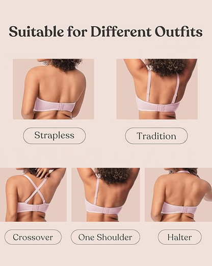 Women's Sheer Mesh Unlined Underwire Adjustable Removable Straps Half Cup Bra