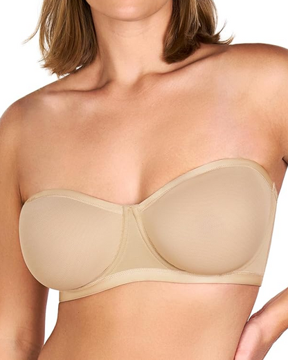 Women's Sheer Mesh Unlined Underwire Adjustable Removable Straps Half Cup Bra