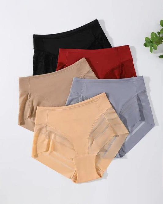 Women's High Elastic Seamless Tummy-Control Butt Lift Mesh Splicing Panties