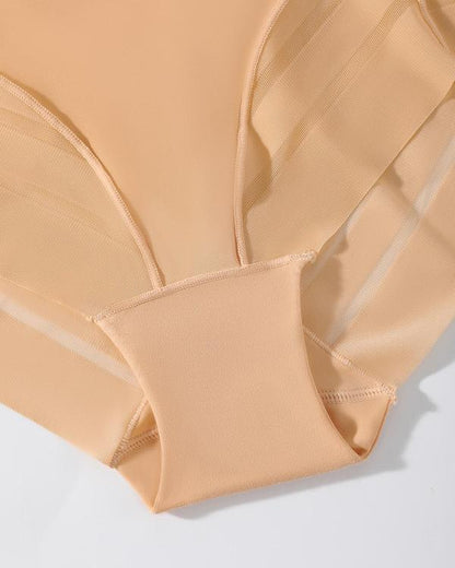 Women's High Elastic Seamless Tummy-Control Butt Lift Mesh Splicing Panties