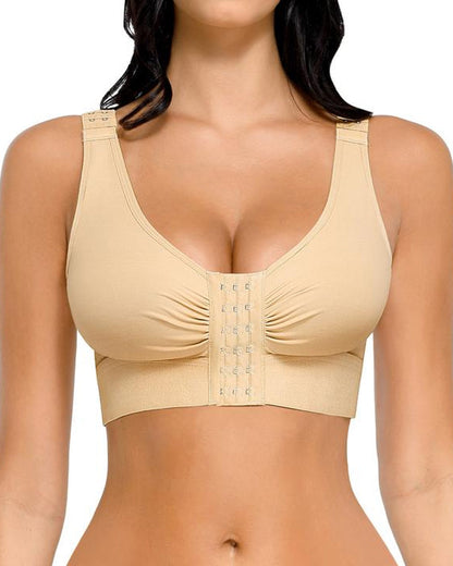 Women's Front-Opening Adjustable Shoulder Straps Without Steel Ring Post-Operative Compression Bra