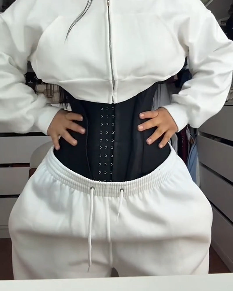 Women's Double Compression Straps Zippered Belly Control Invisible Waist Belt