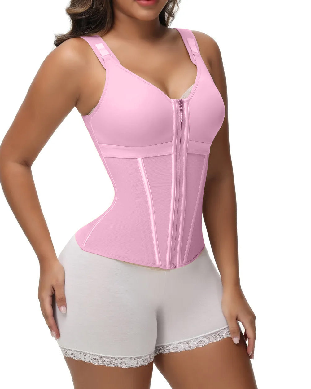 Women's Waist and Abdomen Shaping Tights Ultimate Latex Corset Vest With Bra