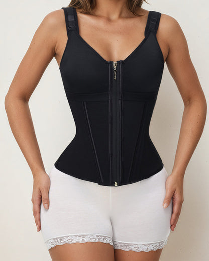 Women's Waist and Abdomen Shaping Tights Ultimate Latex Corset Vest With Bra