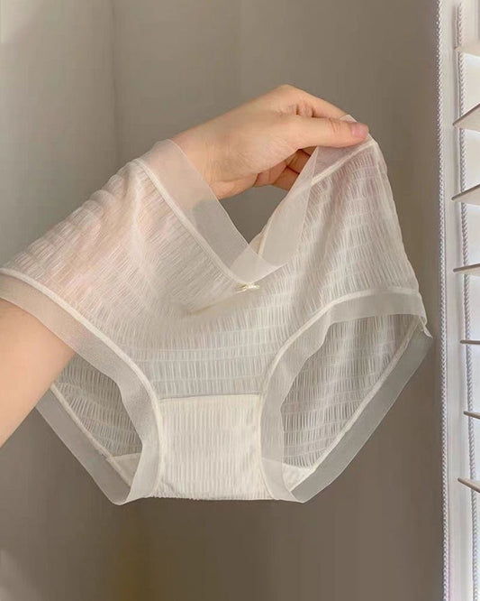 Summer Thin Quick-Drying Translucent Mesh Seamless Cotton Crotch Underwear