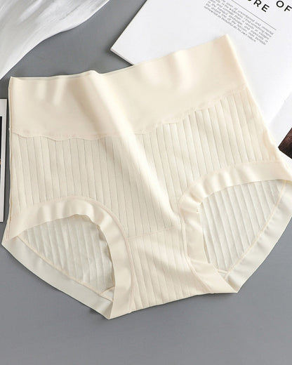 Women's Pure Cotton Antibacterial Crotch High Waist Light Belly Underwear