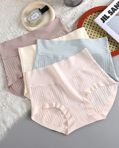 Women's Pure Cotton Antibacterial Crotch High Waist Light Belly Underwear