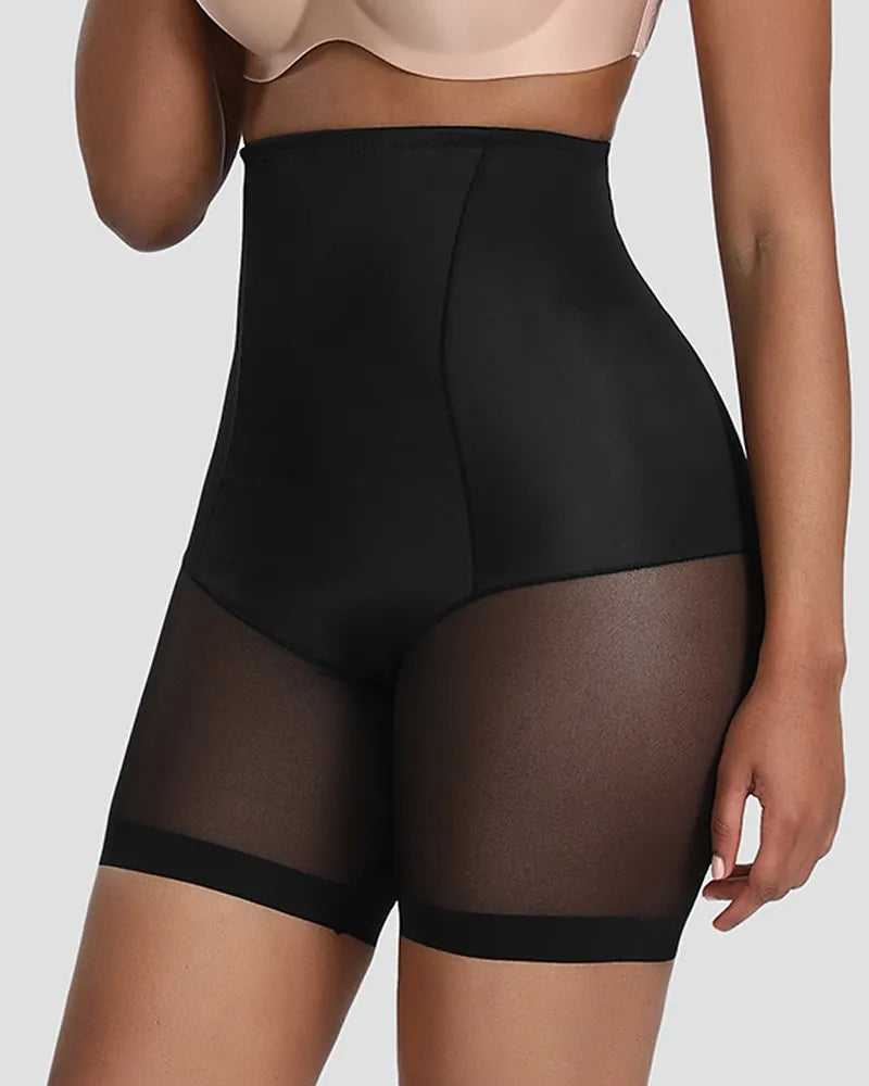 Women's High Waist Tummy Lifting Butt Soft Seamless Mesh Splicing Body Shaping Panties