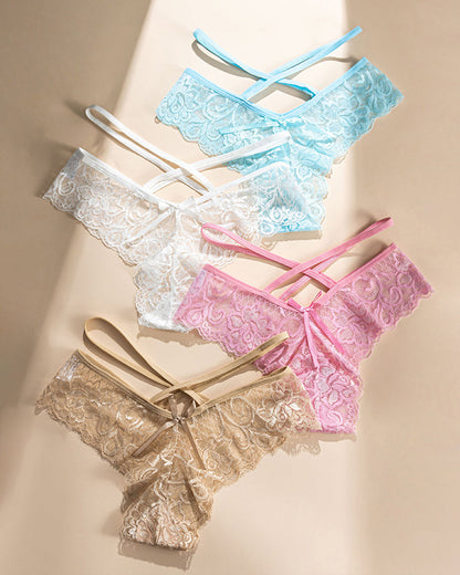 Sexy Jacquard Lace Low Rise Briefs