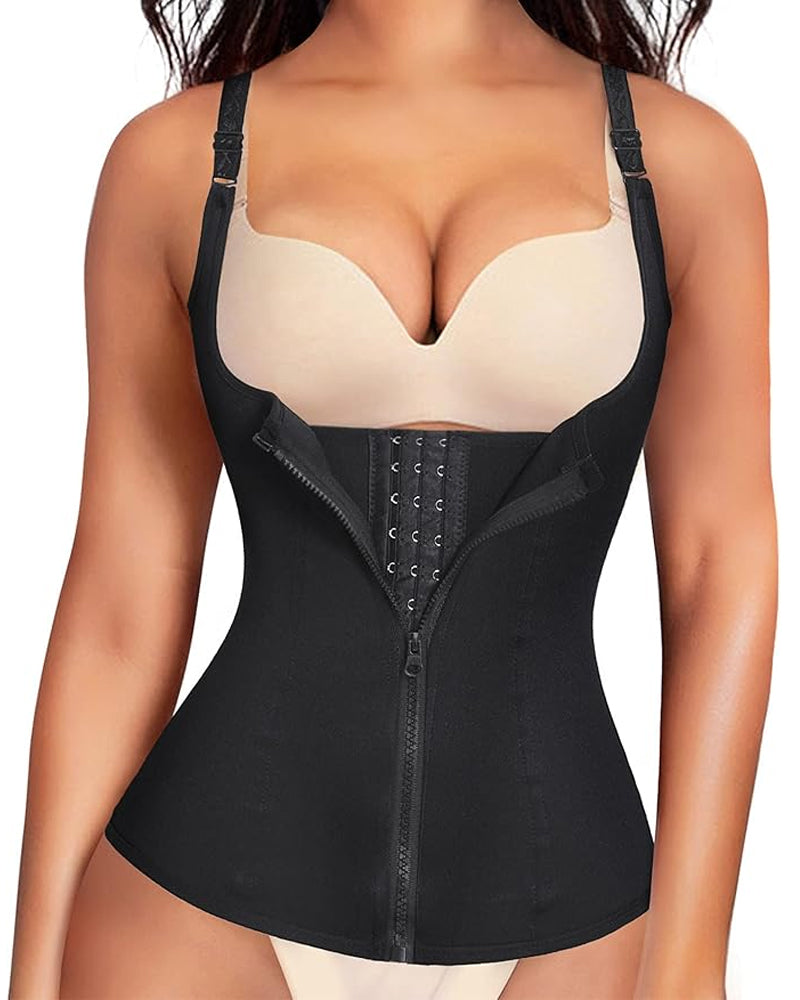 Women's Adjustable Patterned Straps Button Zipper Waist and Abdomen Shaper