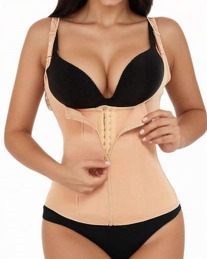 Women's Adjustable Patterned Straps Button Zipper Waist and Abdomen Shaper