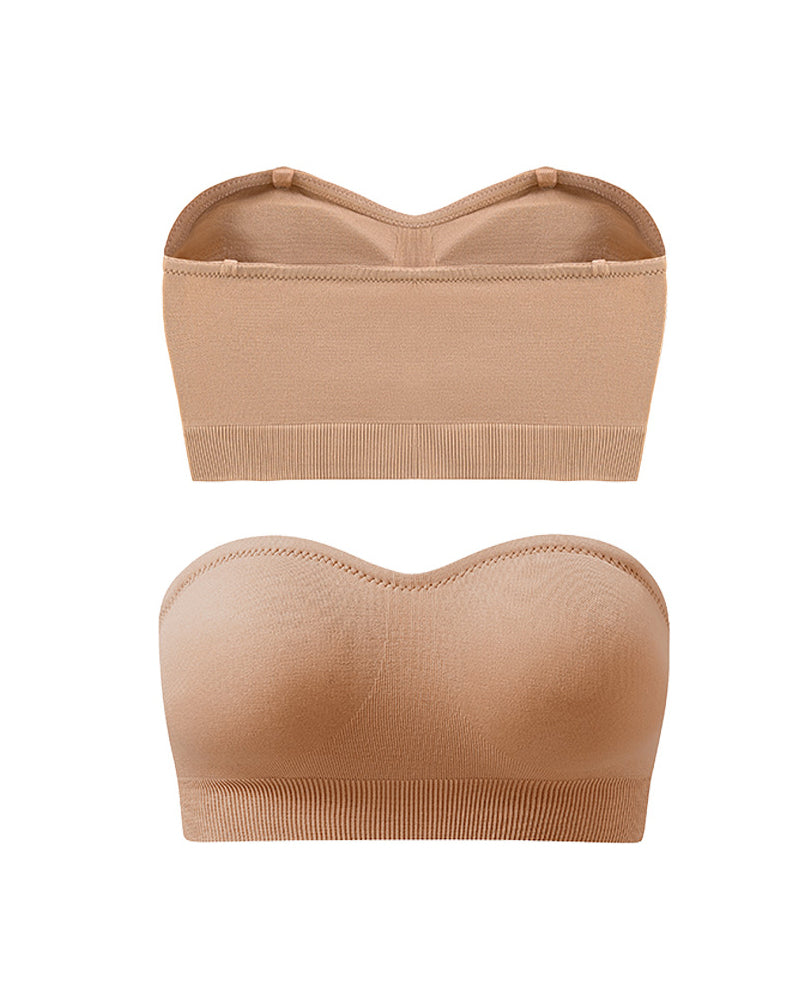 Women's Non-Slip Silicone Push-Up Detachable Shoulder Straps Without Steel Ring Bra