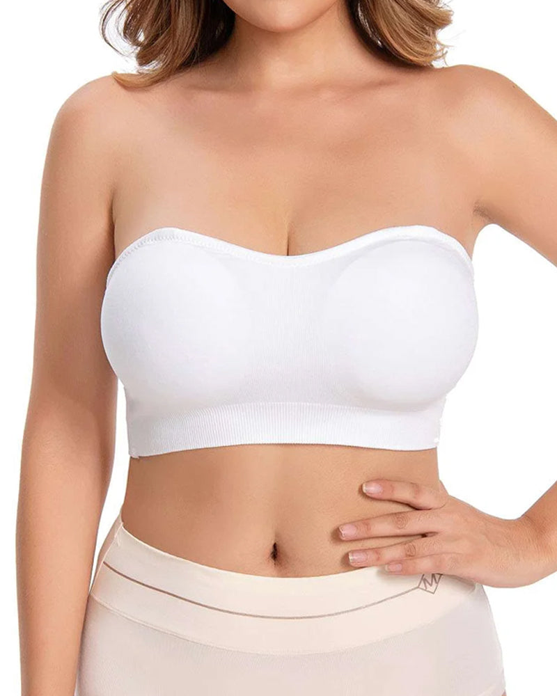 Women's Non-Slip Silicone Push-Up Detachable Shoulder Straps Without Steel Ring Bra