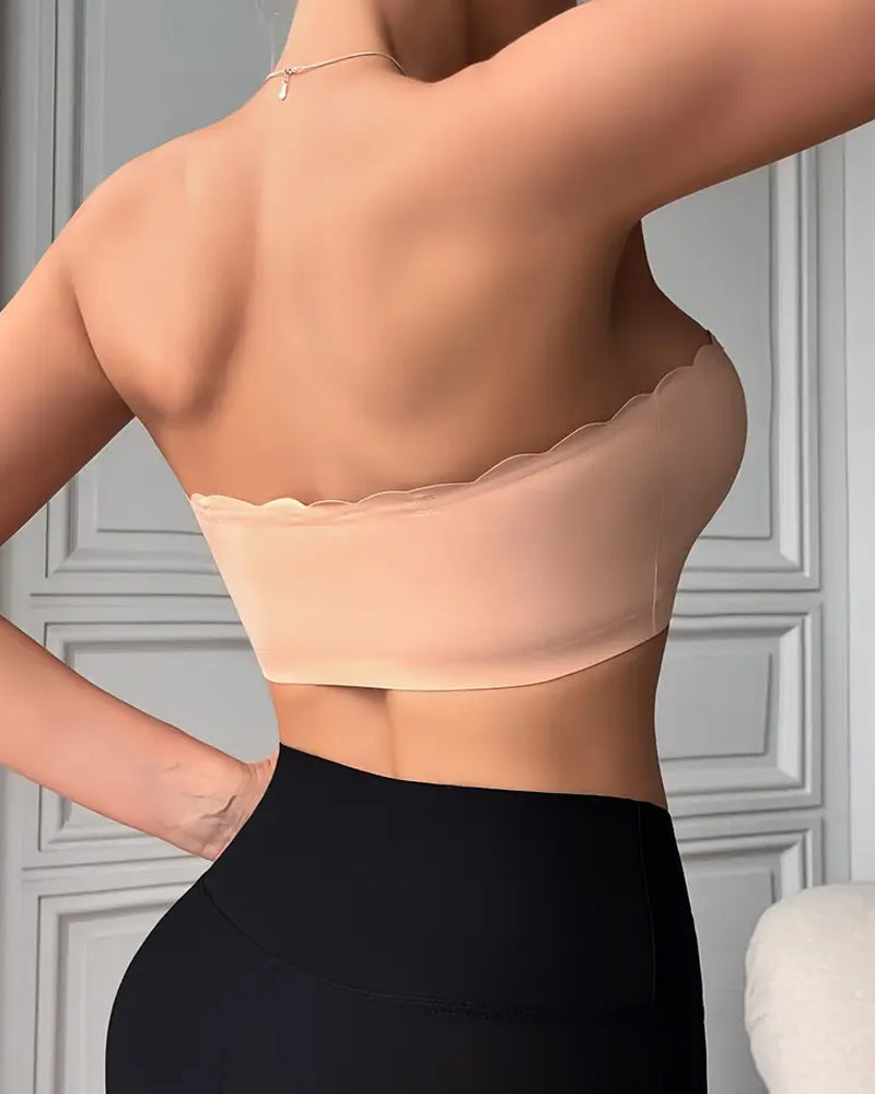 Women's Seamless Strapless Front Buckle Comfort Push Up Bra