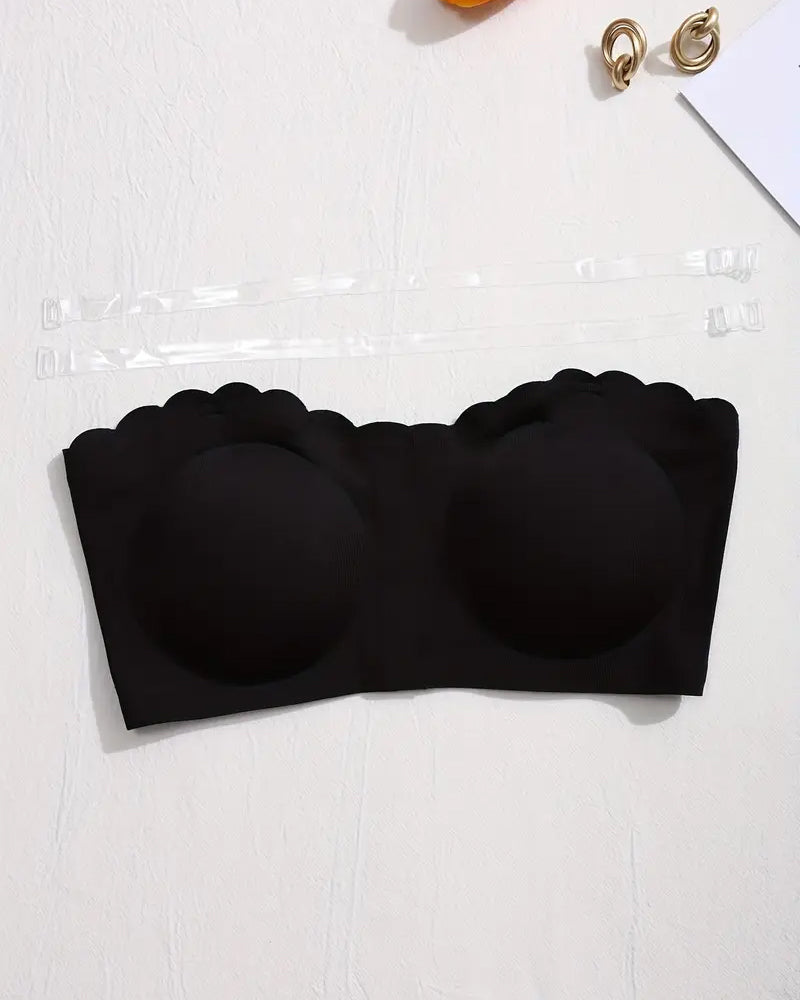 Women's Seamless Strapless Front Buckle Comfort Push Up Bra