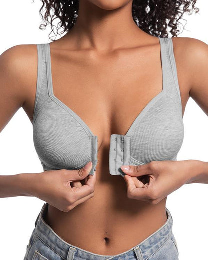 3-Pack Seamless Adjustable Front-Clasp Wireless Push-Up Bras