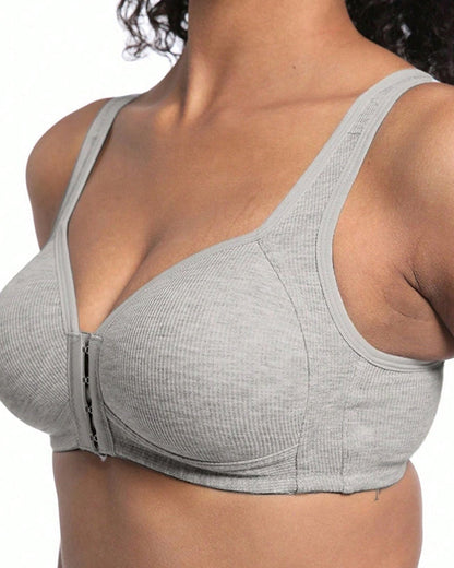 3-Pack Seamless Adjustable Front-Clasp Wireless Push-Up Bras