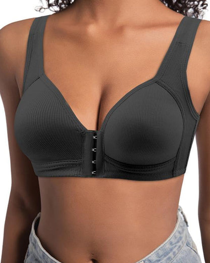3-Pack Seamless Adjustable Front-Clasp Wireless Push-Up Bras