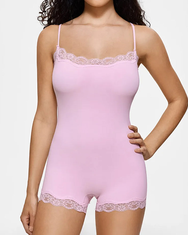 Women's Spaghetti Strap Lace Seamless Sexy Jumpsuit