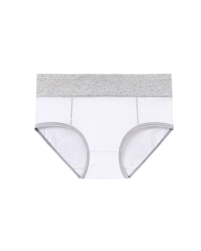 Women's Mid-Rise Colorblock Plus Size Cotton Butt Lifting Waist Briefs