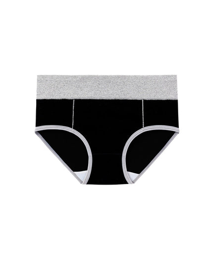 Women's Mid-Rise Colorblock Plus Size Cotton Butt Lifting Waist Briefs