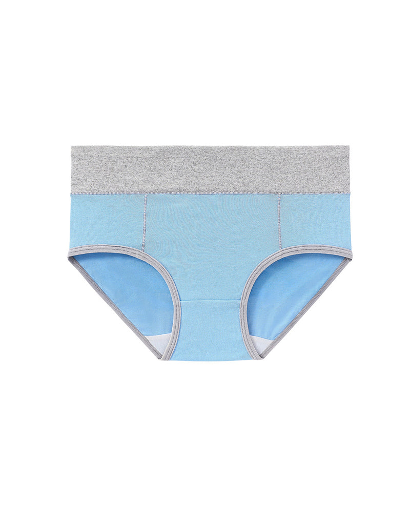 Women's Mid-Rise Colorblock Plus Size Cotton Butt Lifting Waist Briefs