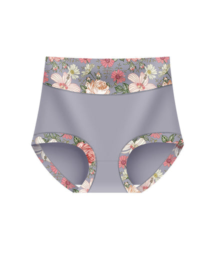 Floral Print High-Waisted Women's Tummy-Control Briefs