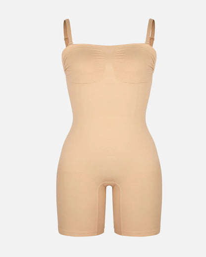 Women's Seamless Tummy Control Body Shaper with Removable Straps