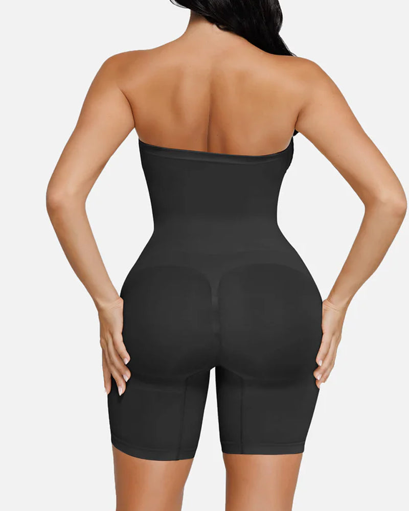 Women's Seamless Tummy Control Body Shaper with Removable Straps