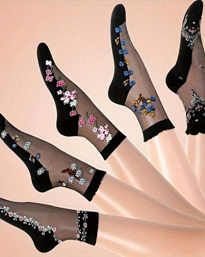 5-pack Women's Floral Jacquard Socks
