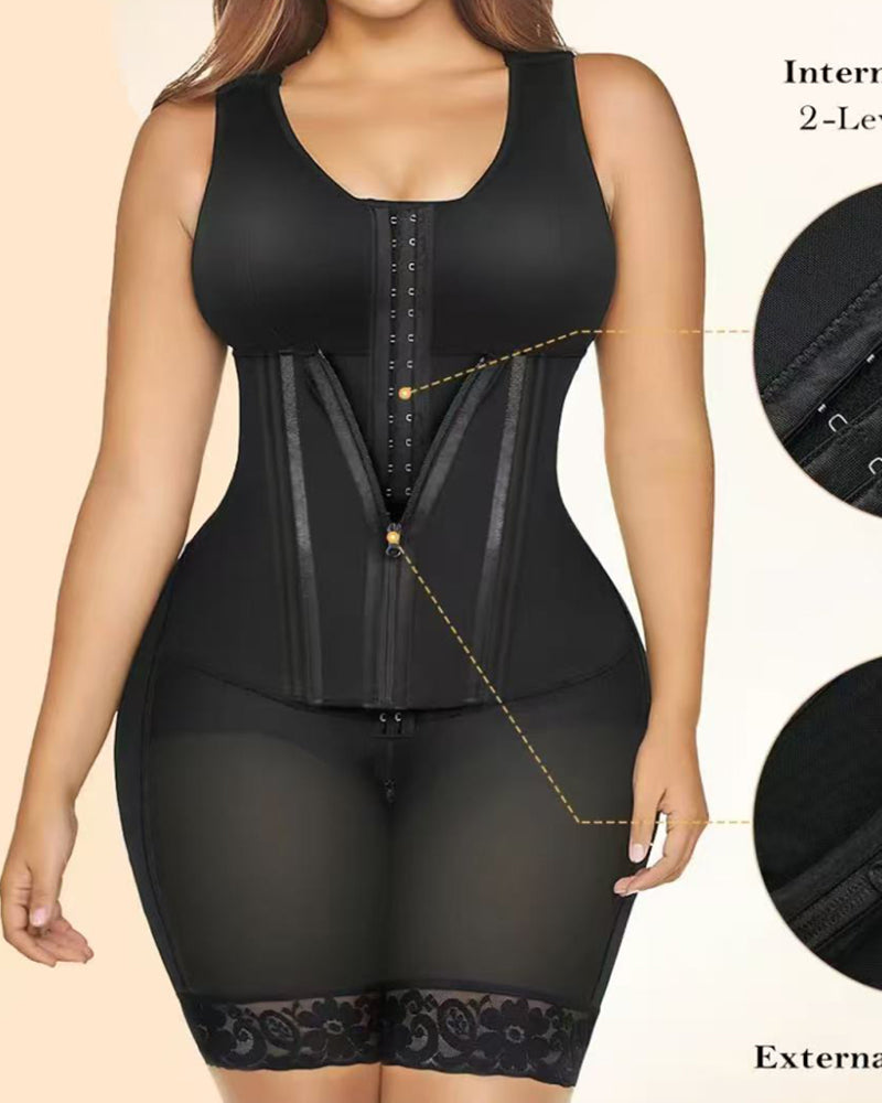 Women's Double Pressure Chest Wrap Abdomen Compression Breathable Body Shaper