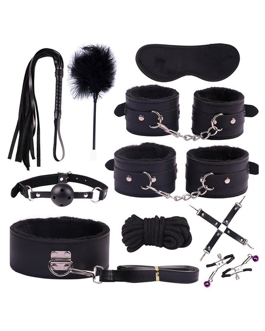 SM Sexy Plush Leather Bondage 10-Piece Set