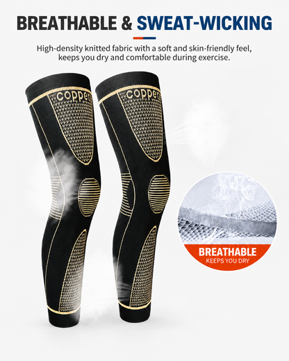 Anti-Slip Knee Pads Copper Fiber Compression Sports Leg Warmers