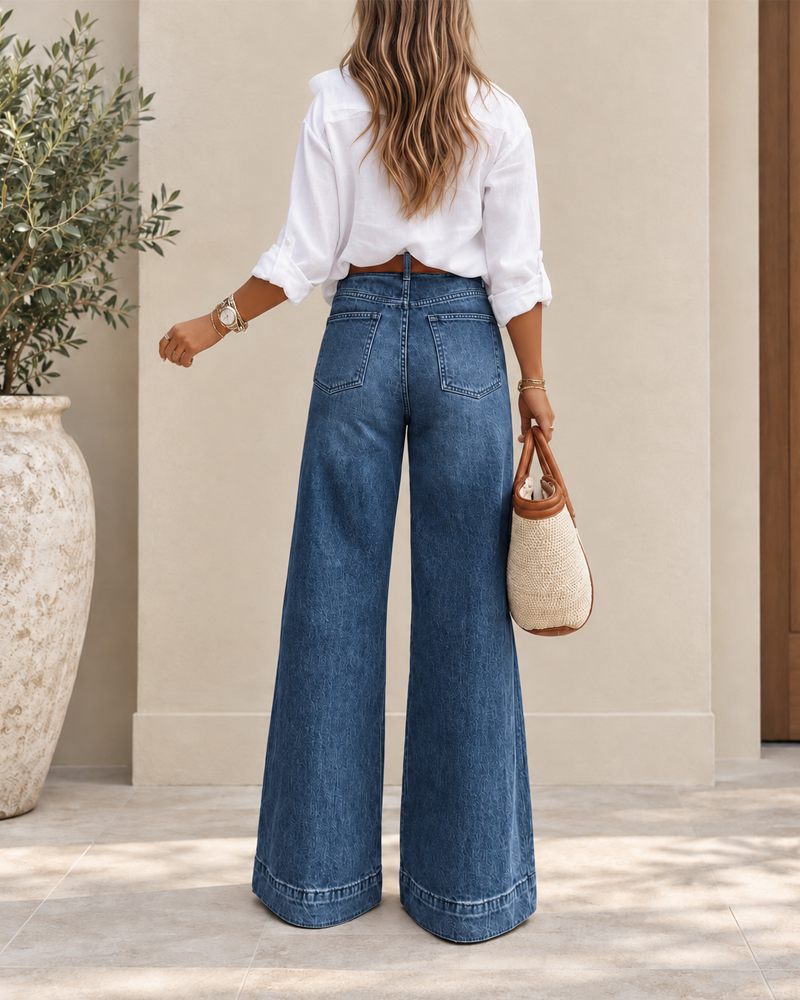 Elegant High-Waisted Extra Wide-Leg Jeans