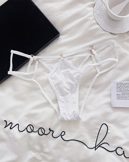Cutout Crossover Strap Thongs