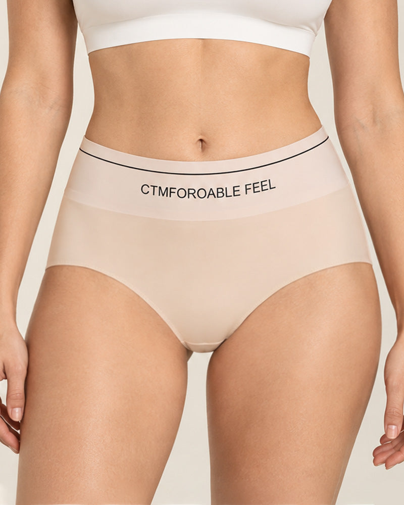 5-Pack High Waist Tummy Control Seamless Breathable Colorblock Briefs